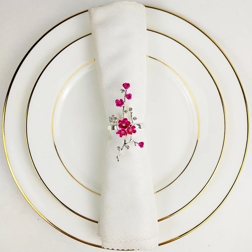 Plum blossom napkin ring, 10PCs, wedding decoration ring, table decoration