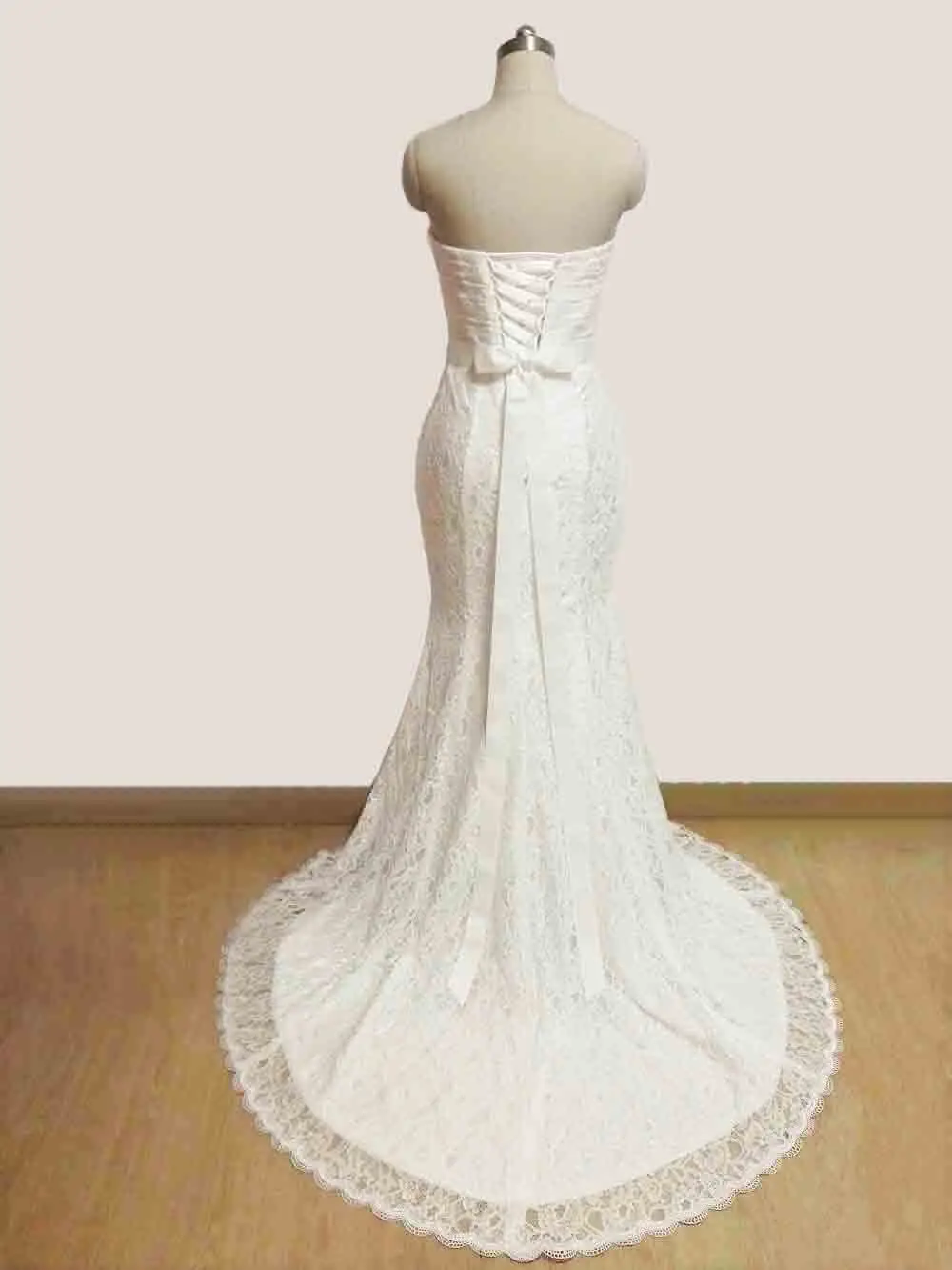 JIERUIZE vestidos de novia White Lace Mermaid Wedding Dresses Sash Sweetheart Lace Up Back Wedding Gowns abiti da sposa