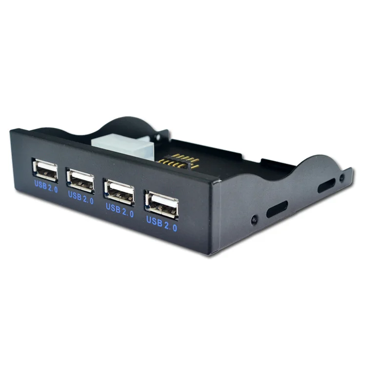 H1111Z 4 Port USB 2.0 Hub USB 2.0 Adapter PC Front Panel Expansion Bracket with 10 Pin Cable For Desktop 3.5 Inch FDD Floppy Bay