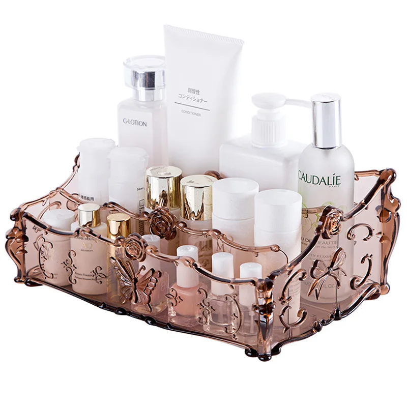 MeyJig-caja de almacenamiento de cosméticos y maquillaje, soporte para pincel y lápiz labial, organizador de escritorio para baño, estuche de exposición de Perfumes de maquillaje de gran capacidad