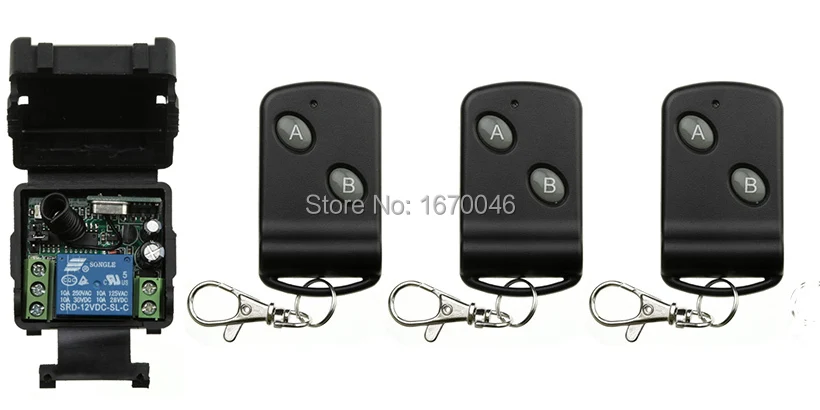 

NEW DC12V 10A 1Channel RF Wireless Remote Control Switch/Radio Controlled Switch System 1*Receiver & 3*Transmitter /lamp/ window