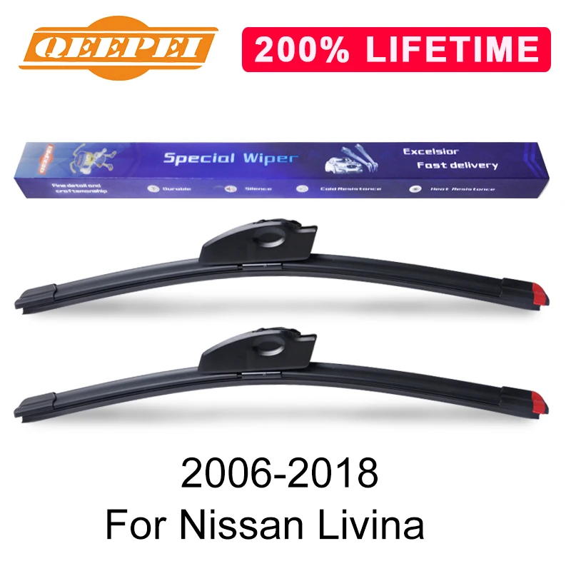 

QEEPEI Replace Wiper Blade For Nissan Livina 2006-2018 Silicone Rubber Windshield Windscreen Wiper Auto Car Accessories