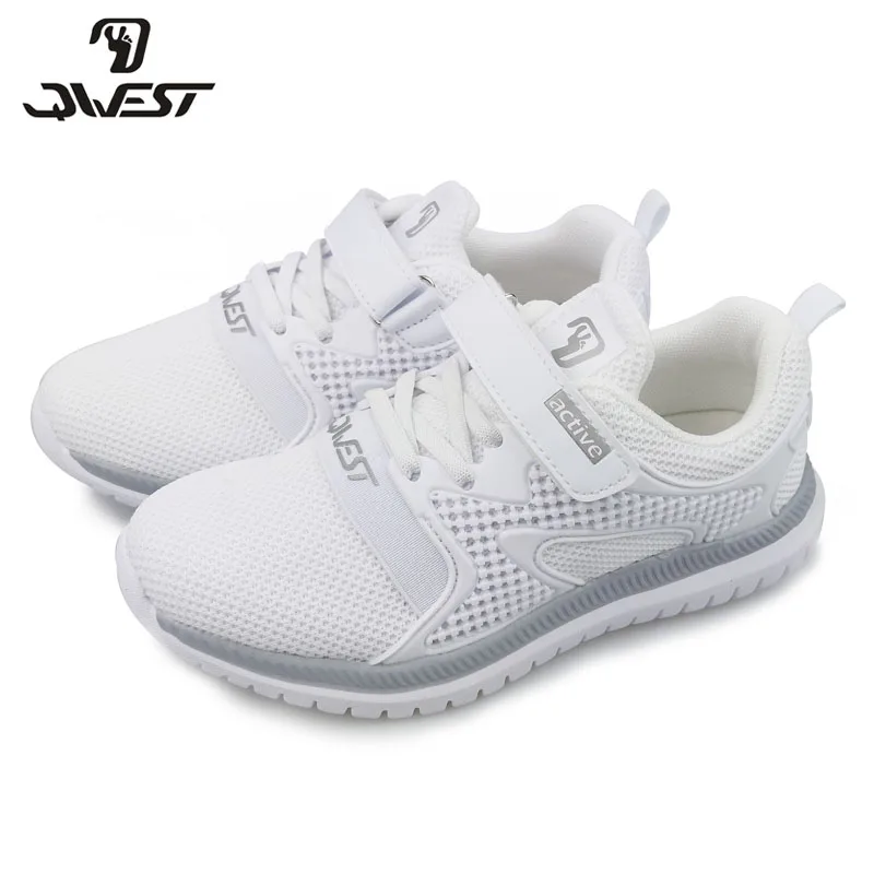 QWEST New Brand Fashion Size 31-37 Comfortable Spring &Autumn Breathable Hook &Loop Kids Sneakers For Girl 91K-NQ-1265