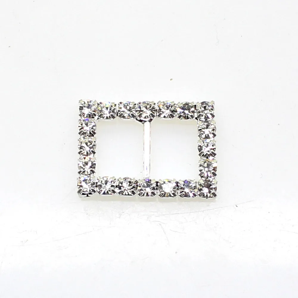 New 10PCS/Lot Silver 21*15mm Rectangle Buckles Wedding Decorative Diamond buckles Factor Outlets Rhinestones DIY Hair accessory