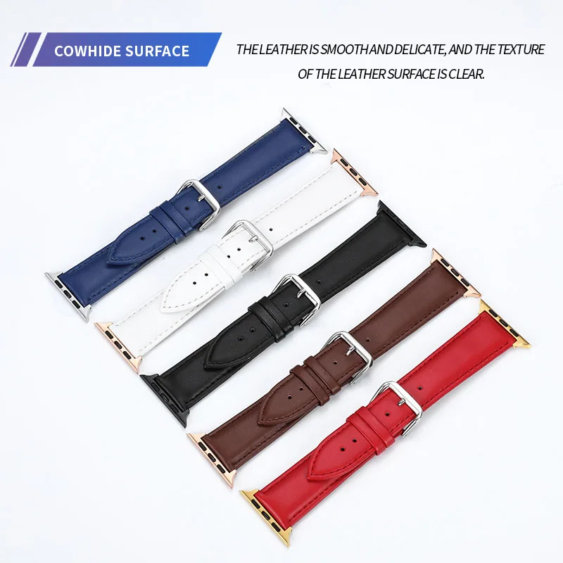 

38mm 42mm watch Band leather watchband imports bright side Apple iwatch strap watch Band