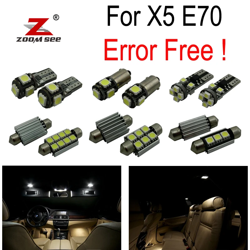 

23pcs LED License plate lamp + Interior Light full Kit for BMW X5 E70 M xDrive 30i xDrive30i M xDrive35d 35i 48i 50i (2007-2013)