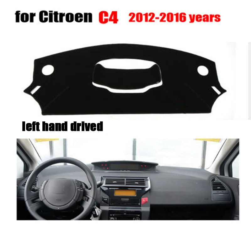 

RKAC на заказ, чехлы на приборную панель автомобиля, коврик для Citroen, новый C4 2012-2016, коврик для приборной панели с левым рулем, аксессуары для приборной панели