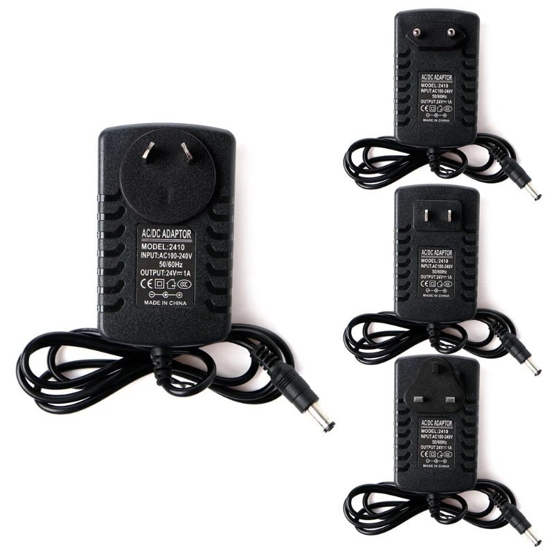 Đen AC 100-240V DC 24V 1A Adapter US/EU/AU/Phích Cắm UK cho Siêu Âm Phun Sương Tạo Không Khí Đã Qua Xử Lý