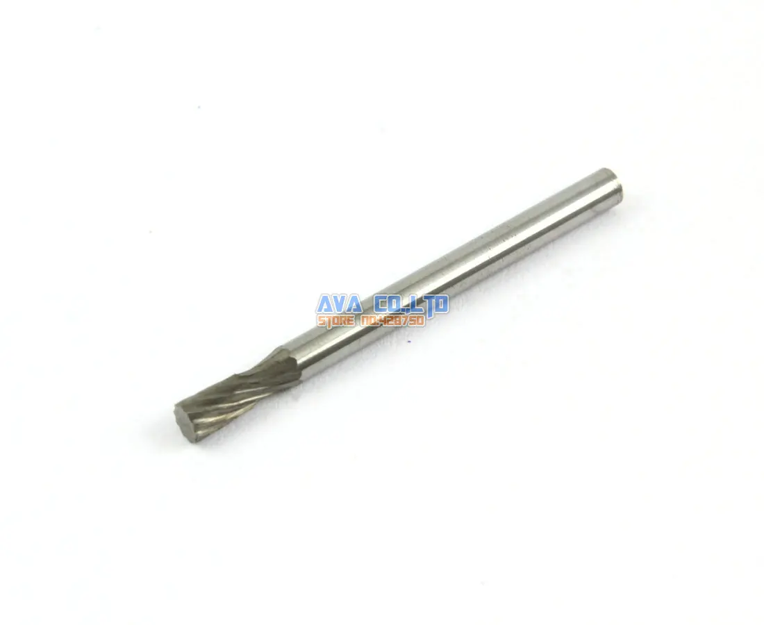 10 Pieces 3mm Tungsten Carbide Burr Rotary Cutter File 3mm Shank Single Cut (NO.10)