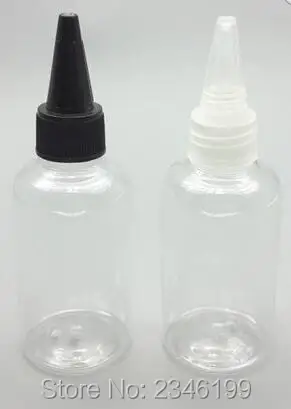 

80ML PET Bottle with Pointed Cap, Transparent Plastic Bottle Cosmetic Skin Care Cream Lotion Packing Container, 50pcs/lot