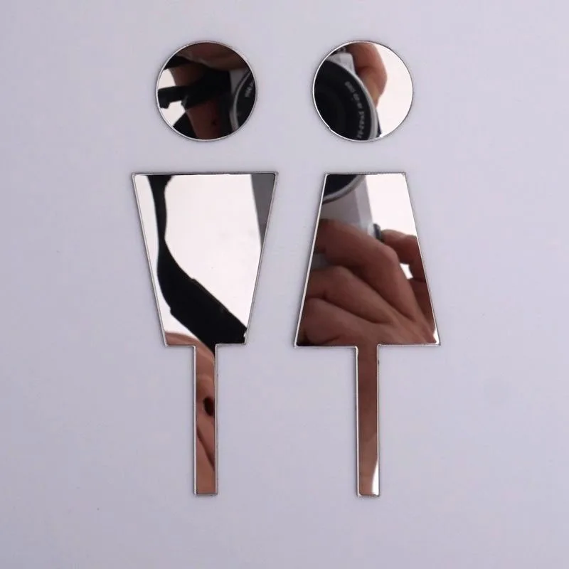 

Toilet Men,Women Sign Acrylic 3d Mirror Wall Sticker Door Adesivo De Parede Home Decoration