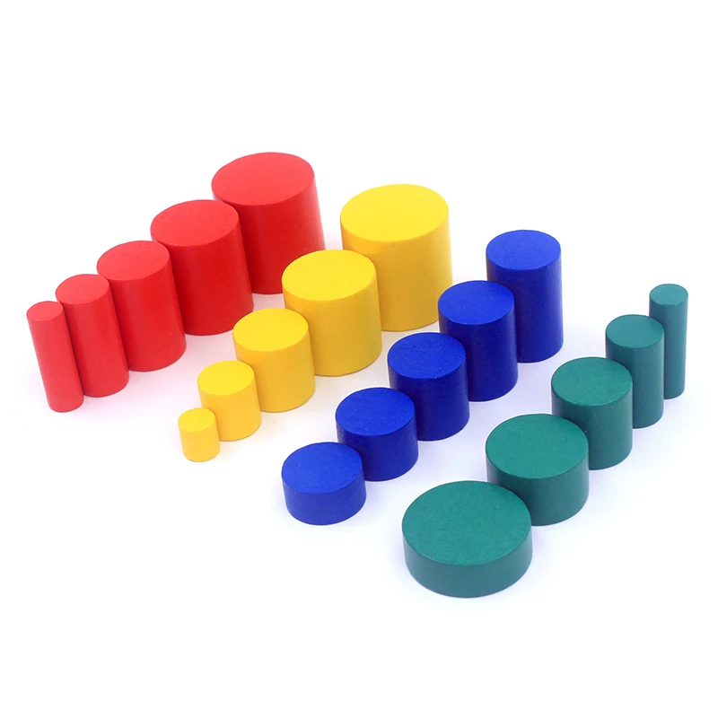 Baby Montessori Educational Wooden Toys Colorful Socket Cylinder Block Set For Children Educational Preschool Early Learning Toy