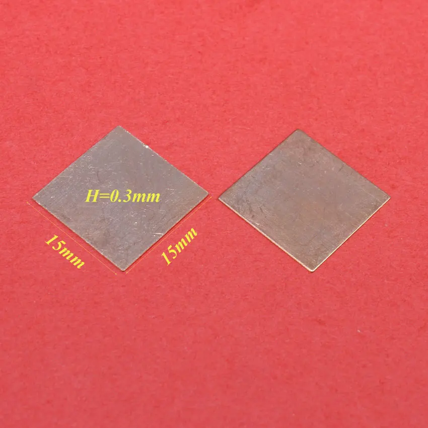 ChengHaoRan-almohadilla térmica de cobre DIY para ordenador portátil, lámina disipadora de calor para GPU, CPU, VGA, Chip RAM, refrigeración, 15x15x0.3/0.5/0.8/1.0/1. 5mm