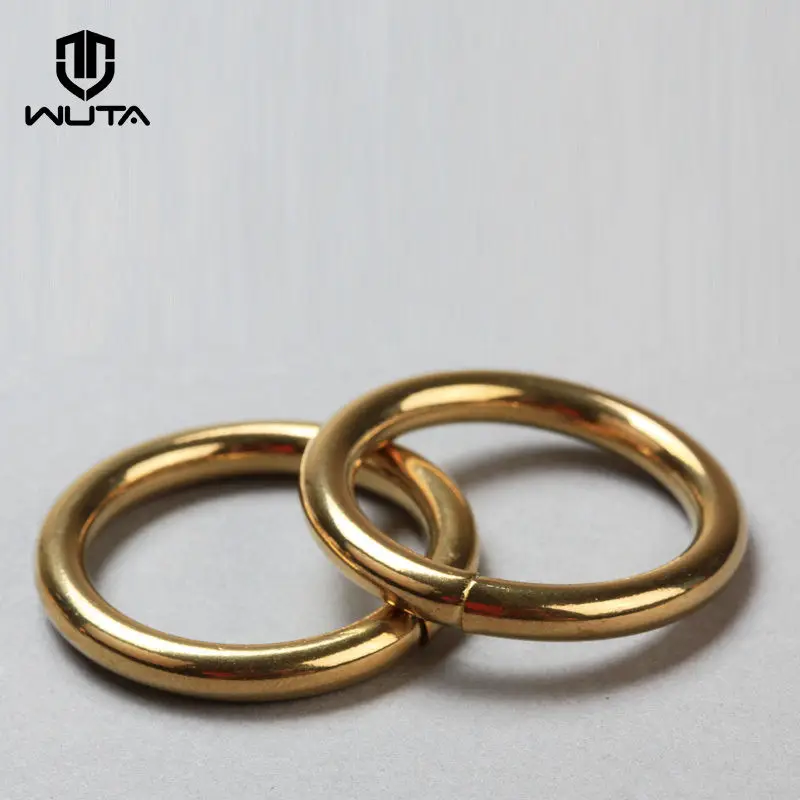 WUTA 10pcs Solid Brass O Rings Round Jump Ring Non Welded Webbing Bag luggage Belt Dog Collar Loop Leather Accessories