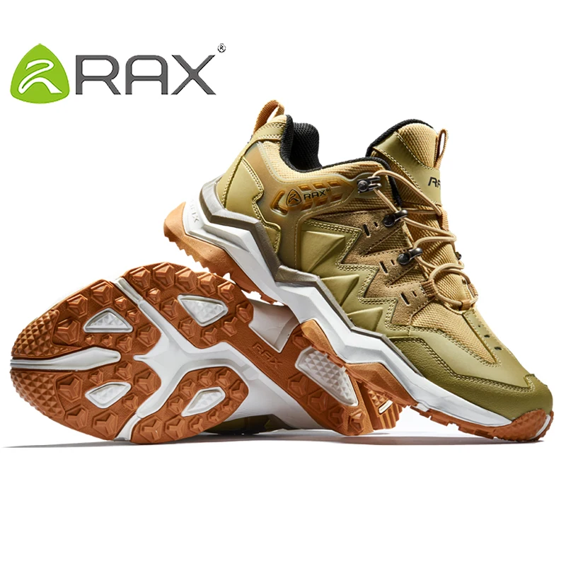 RAX Men Waterproof Hiking Shoes  Outdoor Multi-terrian Cushioning Climbing Shoes Men Lightweight Backpacking Trekking Shoes Men