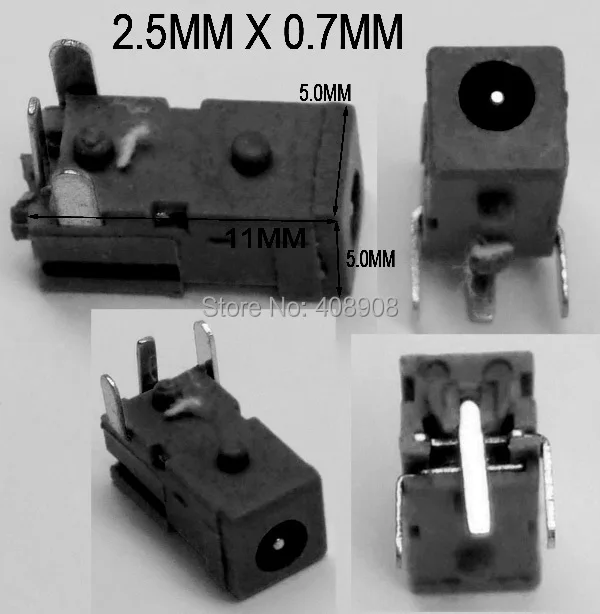 3PIN 2.5 X 0.7MM DC socket Female cctv Charger Power Plug Mount soldering