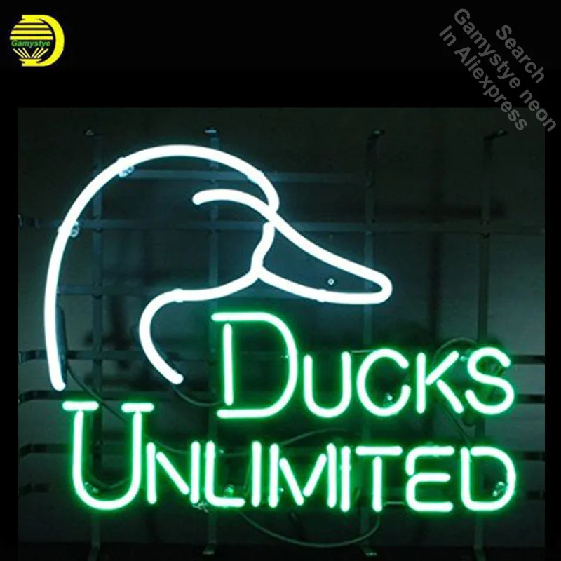 Ducks Unlimited Neon Sign Restaurant neon bulb Sign neon lights Sign Real glass Tube Handcraft Iconic Sign Display light up Lamp