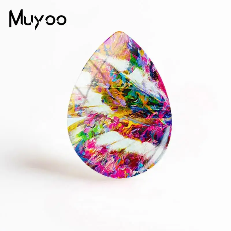 2018 New Colorful Butterfly Art Cabochon Butterfly Wings Tear Drop Cabochons Hand Craft Jewelry Gifts Women