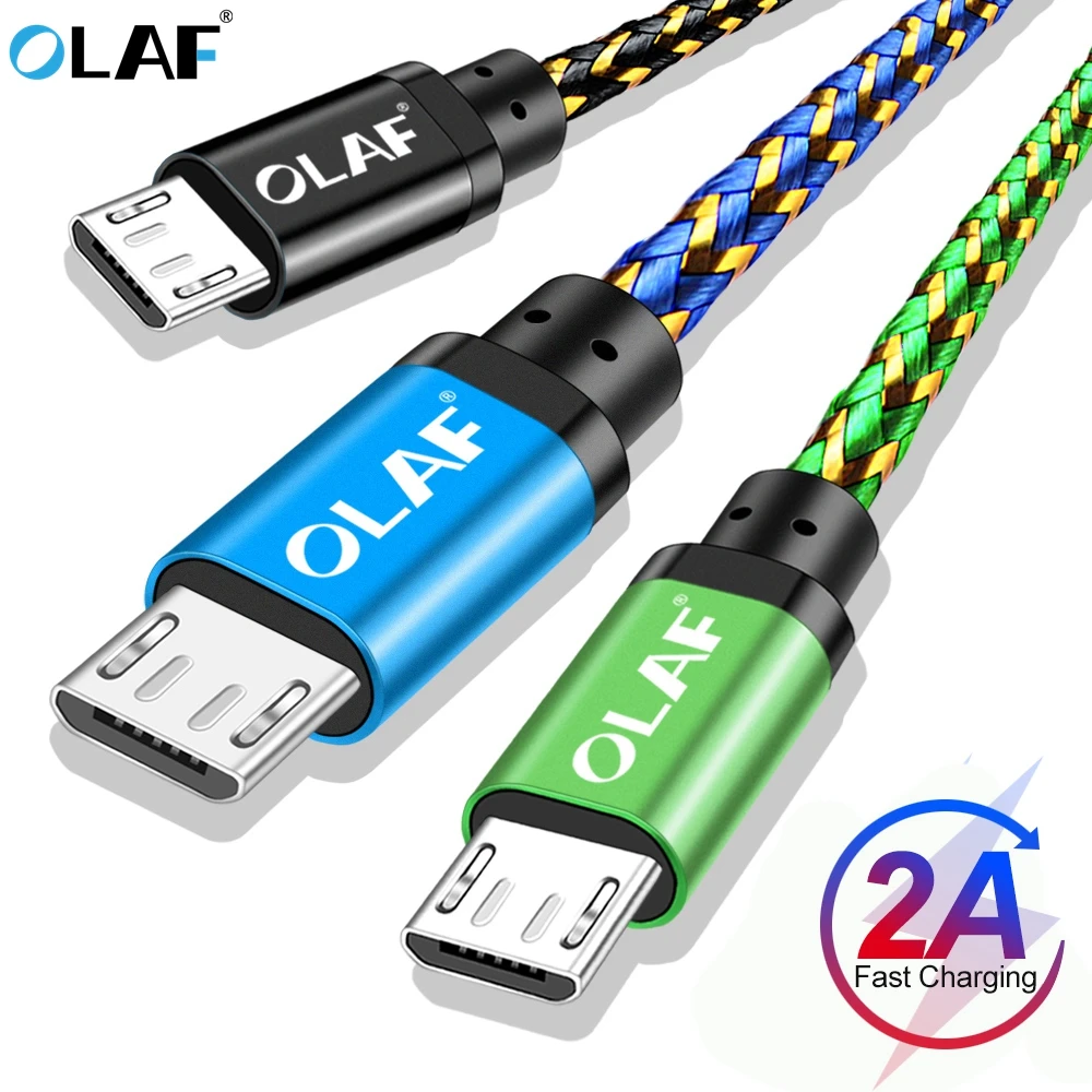 OLAF Micro USB Cable 1m 2m 3m Microusb Fast Charging Data Sync Cable For Xiaomi Samsung Huawei LG Andriod Mobile Phone Cables