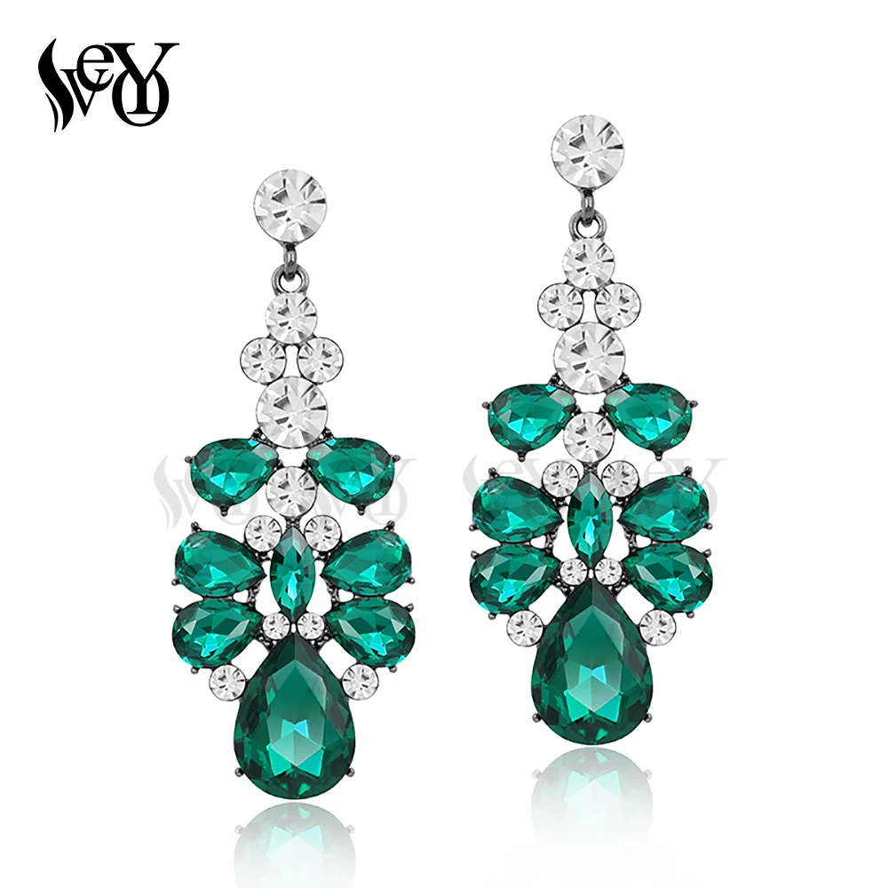 VEYO Crystal Earrings For Women Drop Earrings Elegant Luxury High Quality Brincos Pendientes