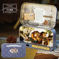 DIY Doll House Box Theatre Wooden Model Miniature Furniture Nostalgic Theme Miniature Scene Roam Around In Winter Q006 Kid Gifts