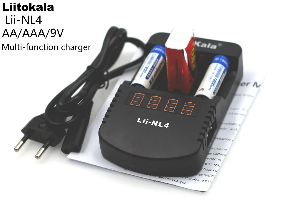 NEW Liitokala Lii-NL4 Multifunction Charger 1.48v 1.5V Ni MH AA / AAA 9V Battery Charger DC:12V 1A,AC:110-240V