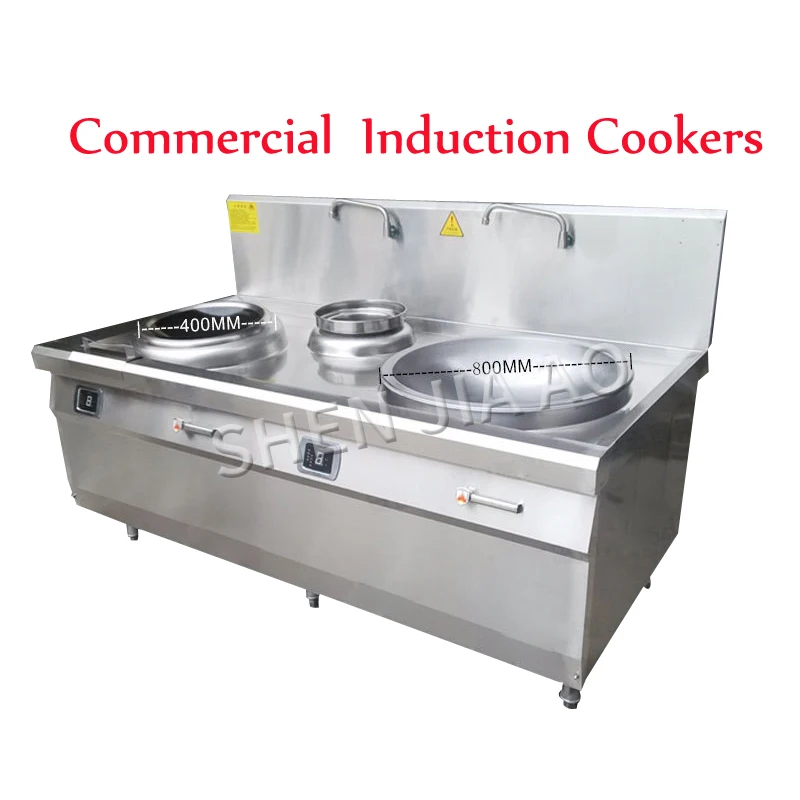 Electrodomésticos de cocina de inducción electromagnéticos, combinación de horno, doble freidora, 380V, 15KW/20KW