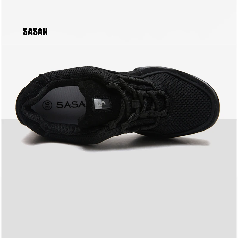 Sneakers Dance Shoes Woman SASAN 8805 Modern Shoes Slip-up 2018 Canvas Black MEN SHOE Heel 5cm Net Cloth Breathable Odoriza Hot