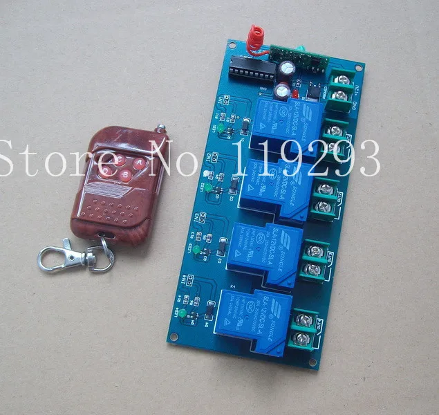 [SA]Four relay wireless switch module can control the power load 220V30A non -locking self-locking interlock--5pcs/lot