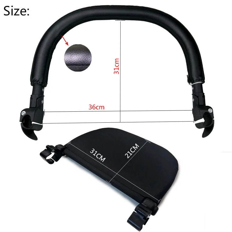 Baby Stroller Footboard & Leather Bumper Bar & Handrest Baby Stroller Accessories Fit Yoyo Yoya YuYu Pram Armrest Footrest
