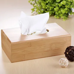 Fashion Bamboo Tissue Boxes Case Multifunction Pumping Paper Mapkin Tray Storage Box for Bathroom Kitchen Hall Living Room