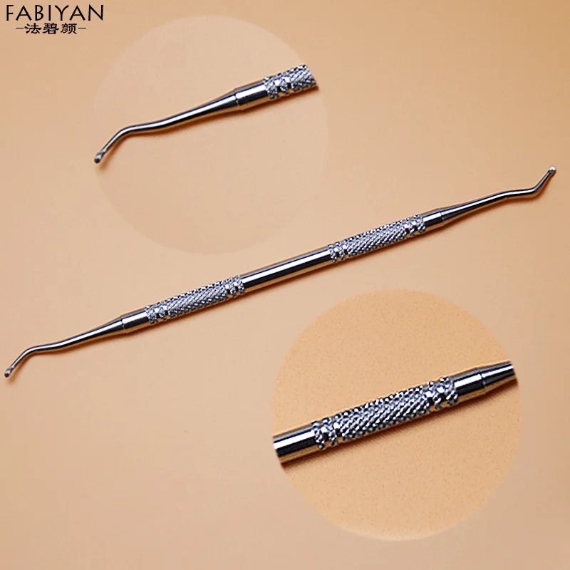 1pc Stainless Steel 2 Way Multifunction Nail Art Spoon Cuticle Dead Skin Pusher Groove Pick DIY Manicure Pedicure Tools