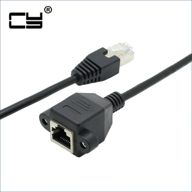 Cat 5 RJ45 Male to Female Ethernet LAN Network Extension  With Screw Panel Mount 30cm 60cm 100cm 150cm 2m 3m 5m 10m