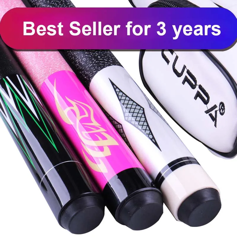 2018 New EA Pool Cues Stick Pool Cue Cases Billiard 13mm 11.5mm 10.5mm Tips Pink White Green Colors China