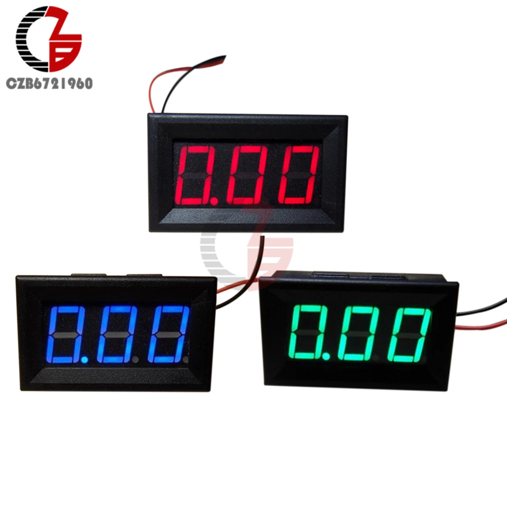 DC 4-30V 0-20A 4 Wires 056 Inch LED Digital Voltmeter Voltage Meter Panel Ammeter Current Meter 12V 24V