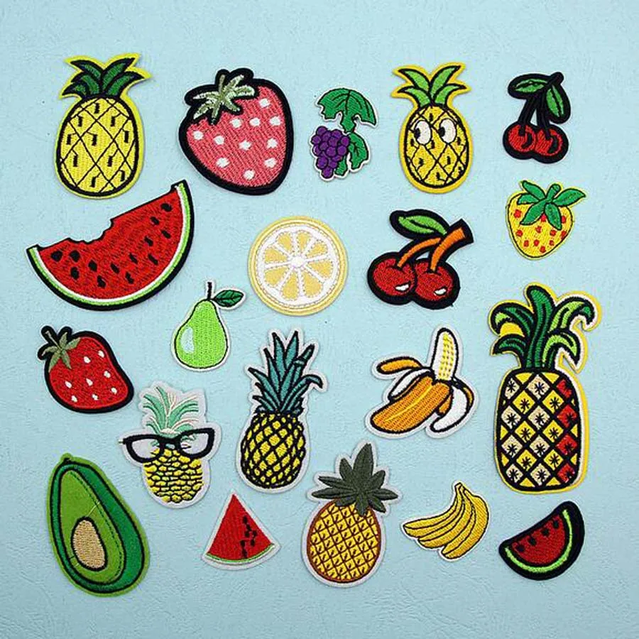 Cute Fabric Embroidered Fruit Patch For Clothes Stickers Bag Sew Iron On Applique DIY Apparel Sewing Clothing Accessories BU15