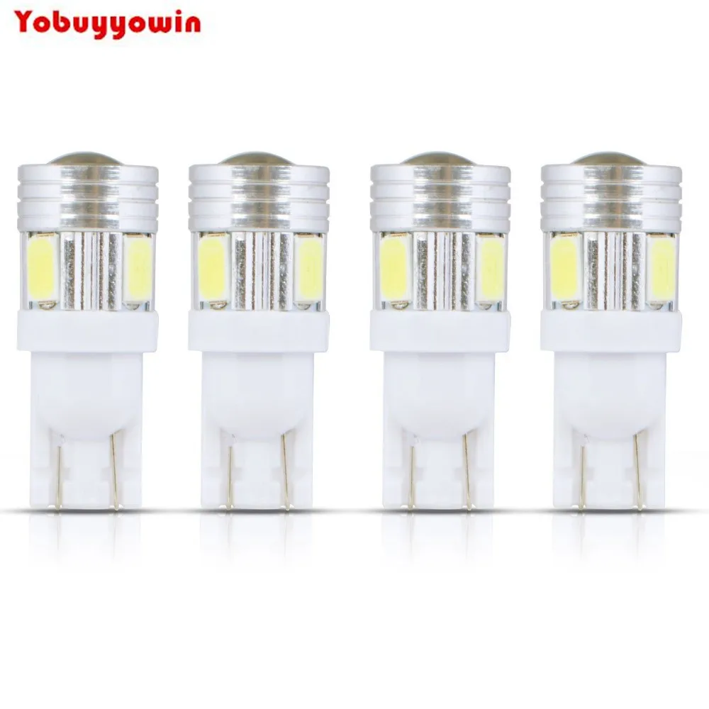 4x 2W T10 6 LEDs SMD 5630 Ampoule Lampe Feu Blanc DC12V Lentille Auto Voiture