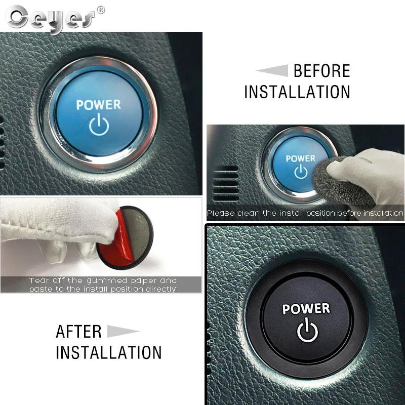 Ceyes Car Styling Interior Stickers Accessories Engine Power Start Stop Ring Case For Toyota C HR Corolla Highlander Yaris Auris