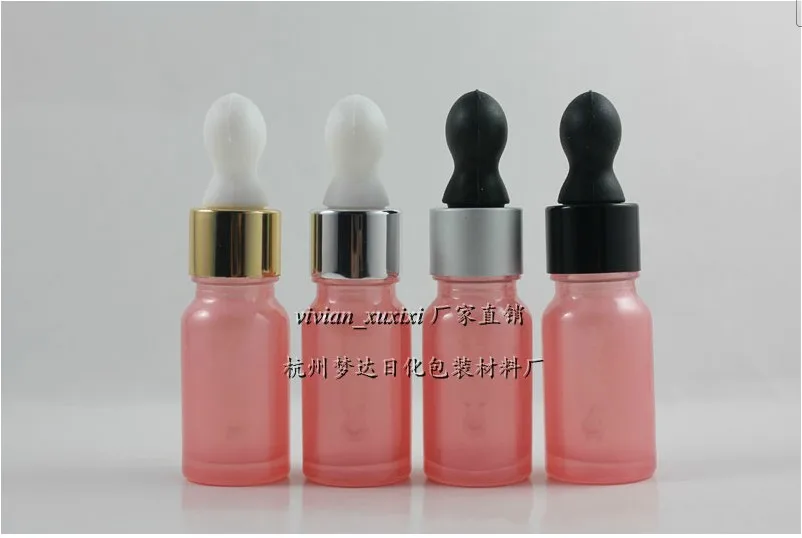 

wholesales,10ml pink frosted round dropper bottle with dropper cap,dropper container,essentical oil bottle,glass dropper bottle