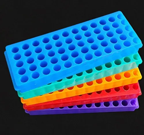 5pcs Tube Rack Double Panel 60 Positions Polypropylene PCR for Microcentrifuge Tubes 0.2/0.5/1.5/1.8/2.0ml