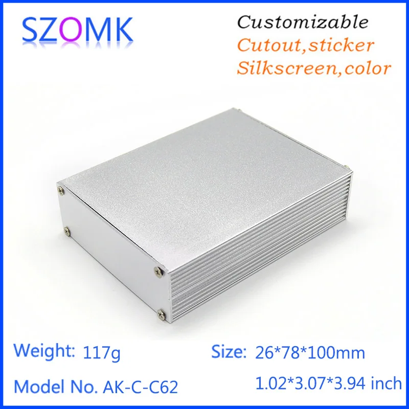 10Pcs 26*78*100mm szomk hot selling diy control box aluminum extrusion case pcb aluminum box enclosure housing outlet boxes