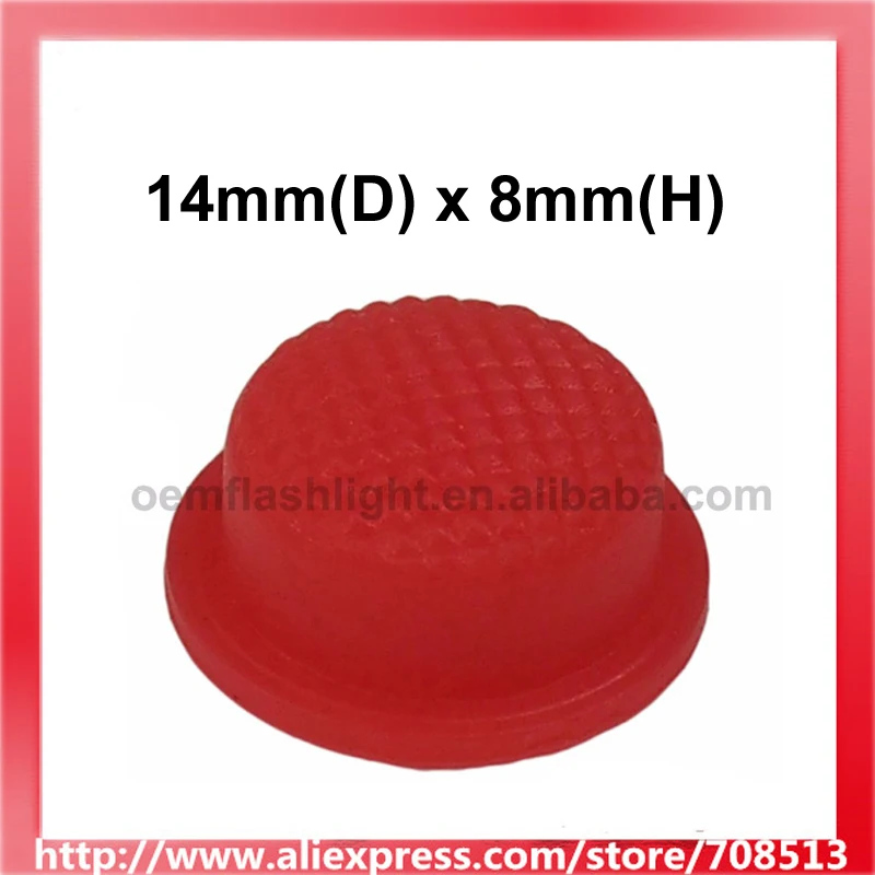 14mm(D) x 8mm(H) Silicone Tailcaps - Red (10 pcs)