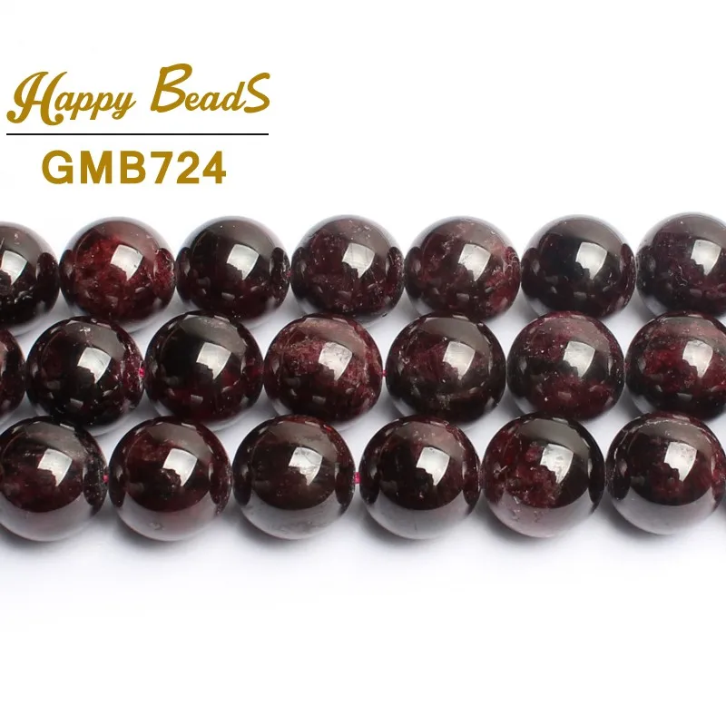 Natural Gem Dark Red Garnet Round Loose Spacer Beads For Jewelry Making 15.5inches 4,6,8,10,12mm Pick Size DIY Bracelet Necklace