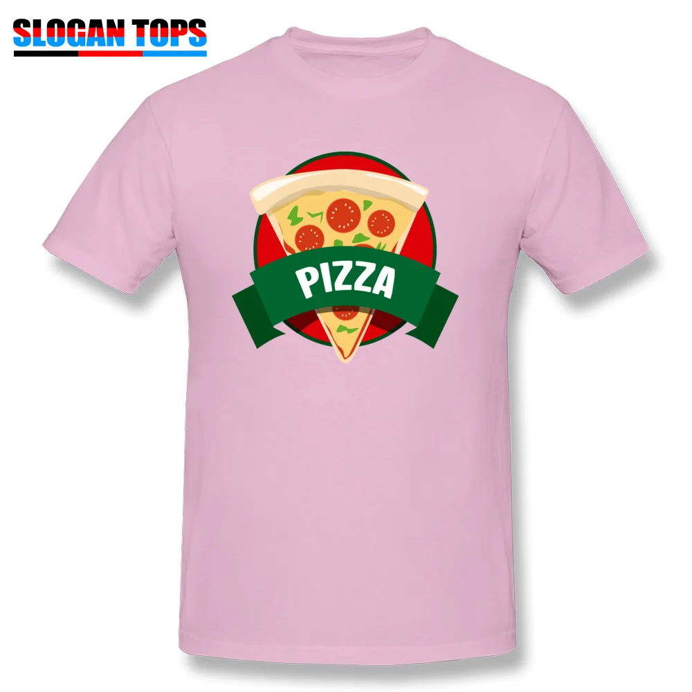 Pizza Print T-shirt Men Funny T Shirt Italian Cuisine Black Tees Simple Style Top Tshirt Cotton Fabric Youth Clothes Family Gift