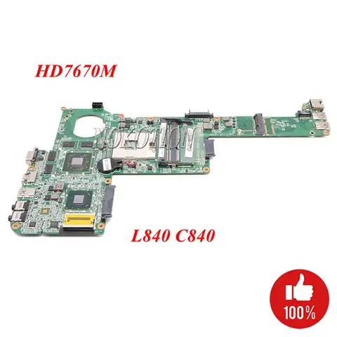 NOKOTION Laptop Motherboard For Toshiba Satellite C840 C845 L840 Notebook PC Main board A000174880 DABY3CMB8E0 HM76 HD 7670M