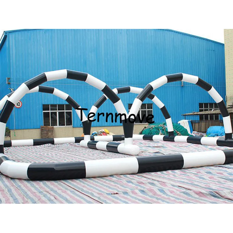 inflatable circuit racing track for sporting events, inflatable race track Kids play outdoor sports games go kart race track