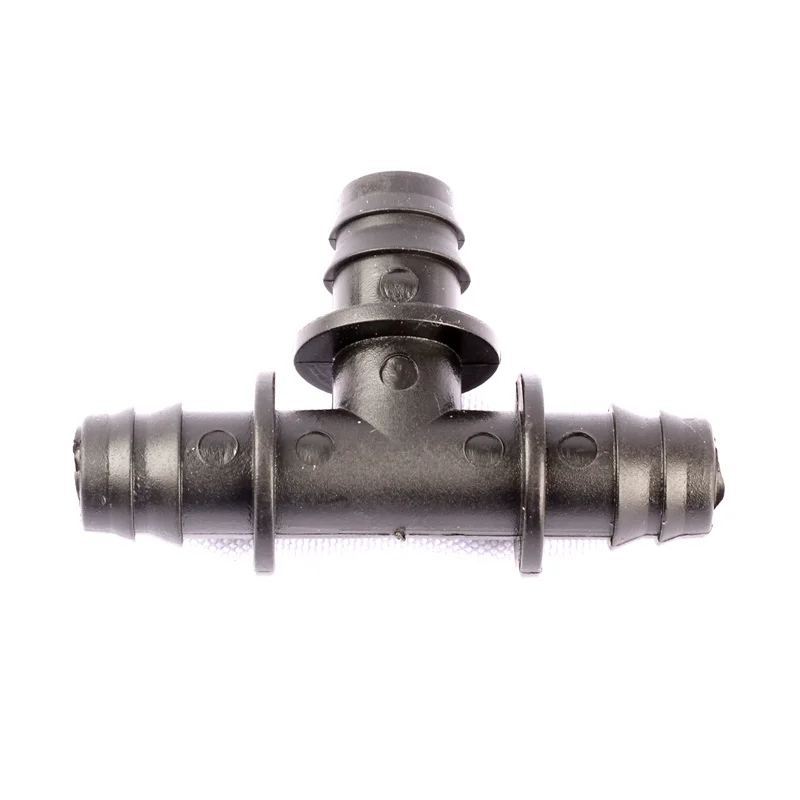 

Hot Sale 50pcs DN16 Barbed Equal Tee Connectors Outer Diameter 16mm PE Pipe Fittings Greenhouse Drip Irrigation Pipe Connectors