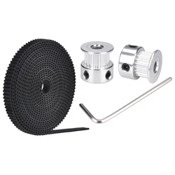 GT2 20 teeth bore 5/8 mm Pulley with 2m GT2-6mm Open timing Belt KIT For 3D Printer(4xM3 setscrews and 1xAllen Key)