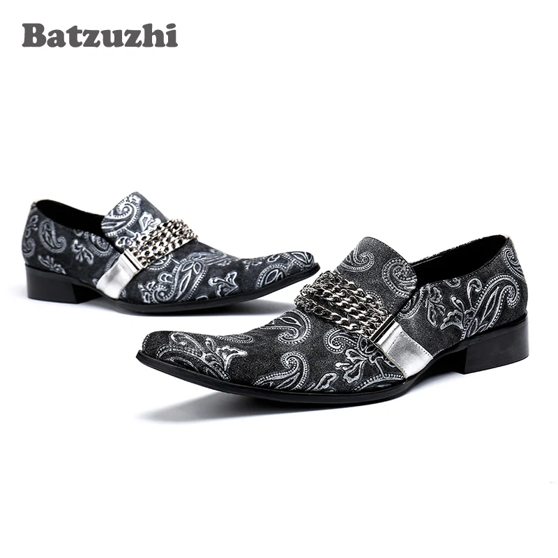 

Batzuzhi Italian Type Men Shoes Handmade Zapatos Hombre Formal Leather Dress Shoes for Men Party and Wedding Business Shoes, 46