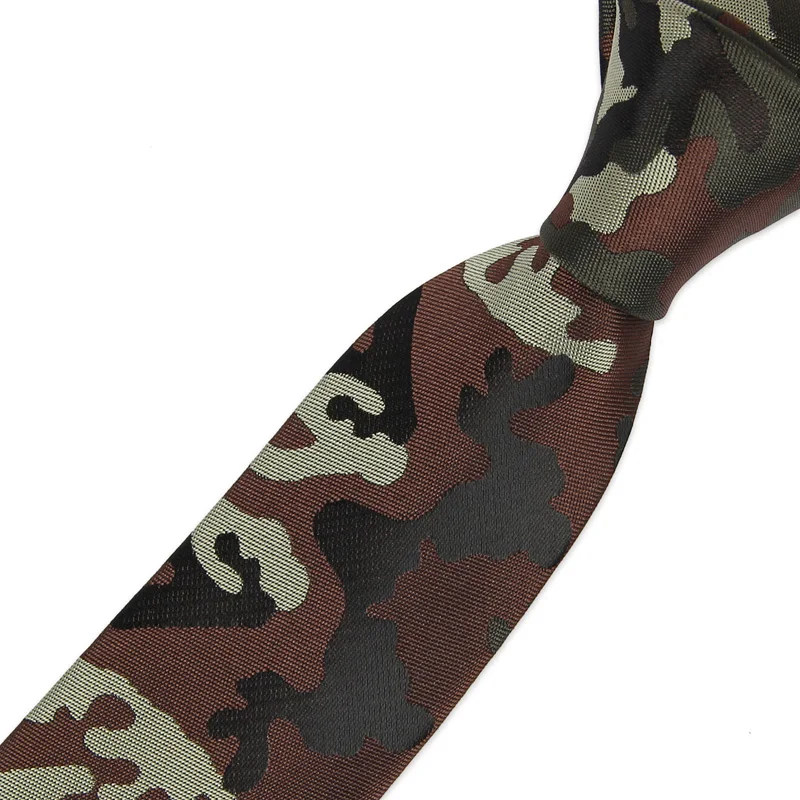 High Quality Camouflage Tie Fashion 5cm Slim Ties for Men Camouflage Army Uniform Necktie Student Military Training Green Tie